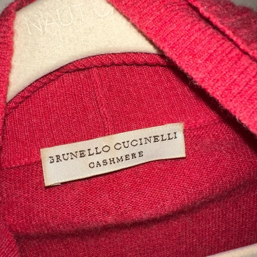 Brunello Cucinelli 100% Cashmere Red Cardigan size Medium